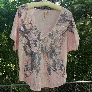 Short sleeve, casual, sequin top